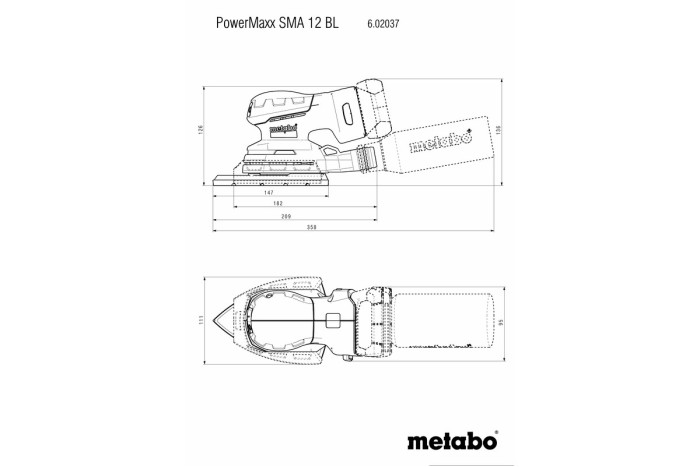 Аккумуляторная многофункциональная шлифмашина Metabo PowerMaxx SMA 12 BL (602037850)