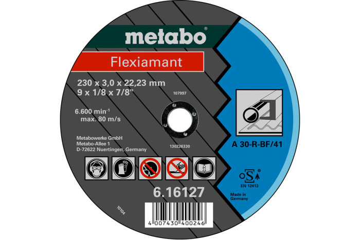 Отрезной диск Metabo Flexiamant 150x3,0x22,2 Сталь, TF 42 (616313000)