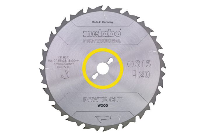 Пилкове полотно Metabo «Power Cut Wood - Professional», 165x20 Z40 FZFA/FZFA 4° (628273000)