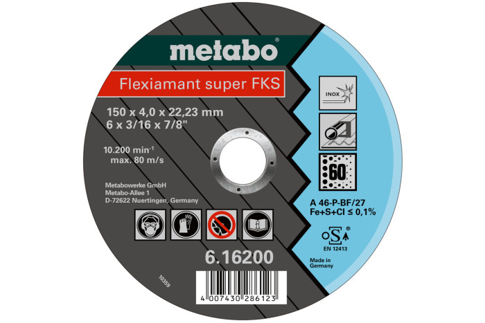 Зачистной диск Metabo Flexiamant Super FKS 60 150x4,0x22,23 Inox SF 27 (616200000)