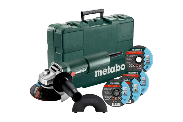 Кутова шліфувальна машина (болгарка) Metabo W 750-125 Set (603605680)