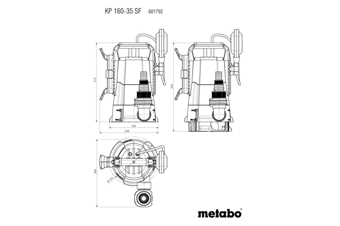 Комбинированный погружной насос Metabo KP 160-35 SF (601792000)